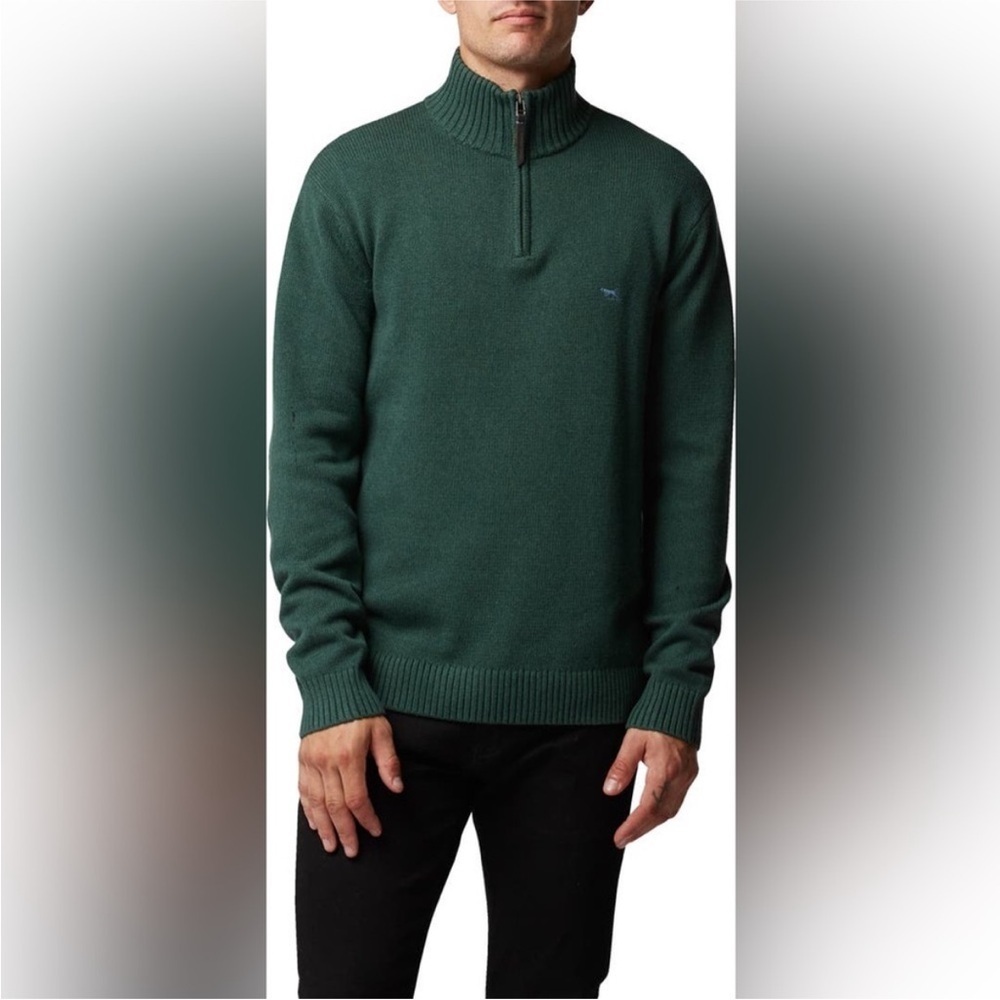 Rodd & Gunn Alton Ave Green Quarter Zip Sweatshirt XL EUC